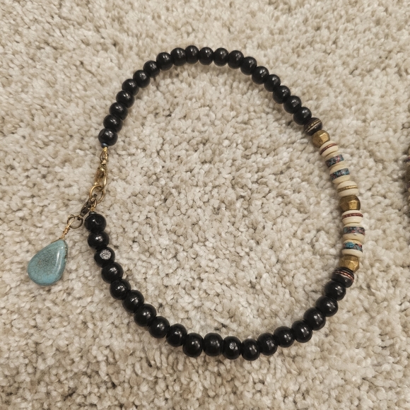 Boot JEWELRY Turquoise charm on beaded Boot Bracelet Ankle bracelet - Picture 6 of 6